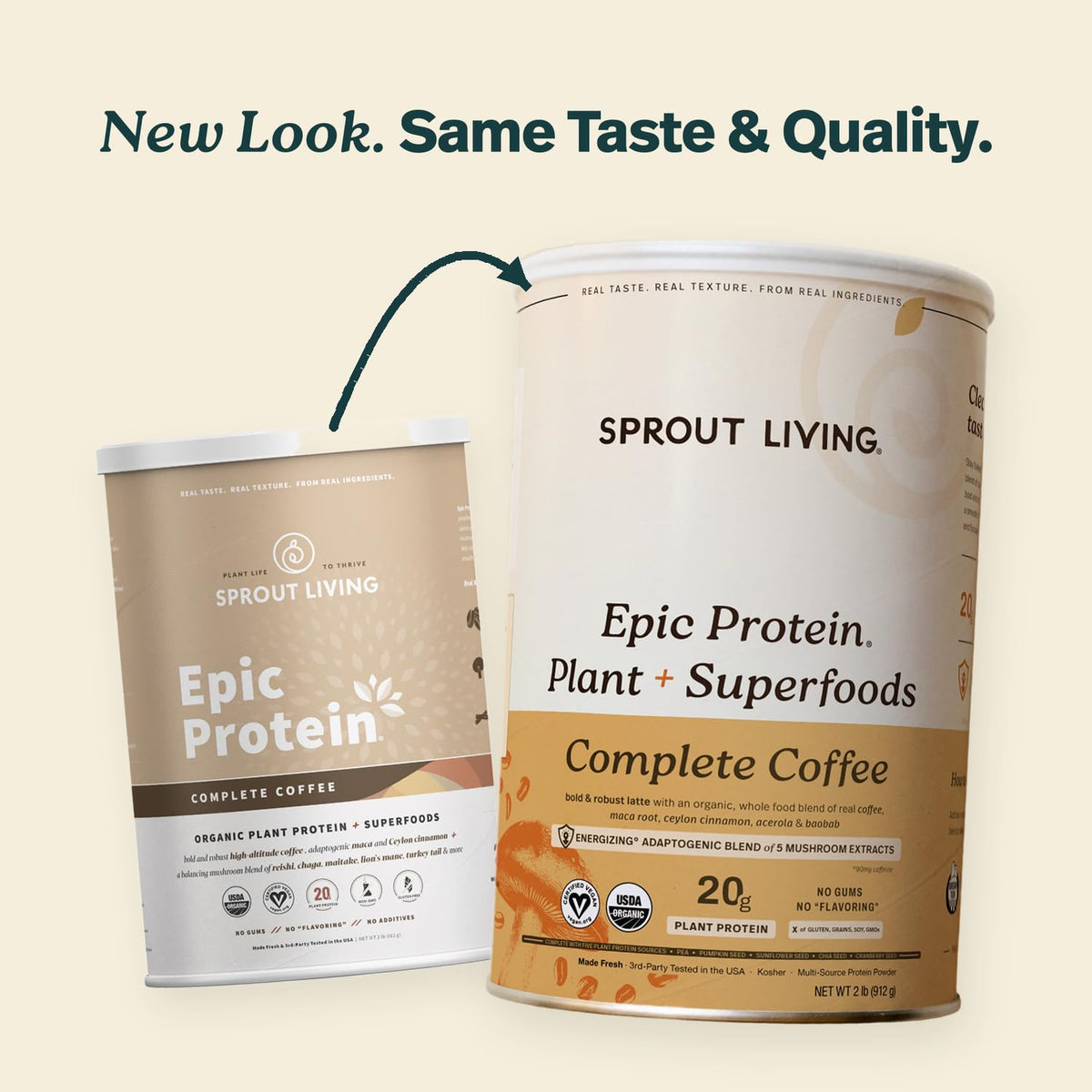 Sprout Living Epic Protein, Plant Based Protein & Superfoods Powder, Vanilla Lucuma Powder | 20 Grams Organic Protein Powder, Vegan, Non Dairy, Non-GMO, Gluten Free, Low Sugar (1 Pound, 12 Servings)