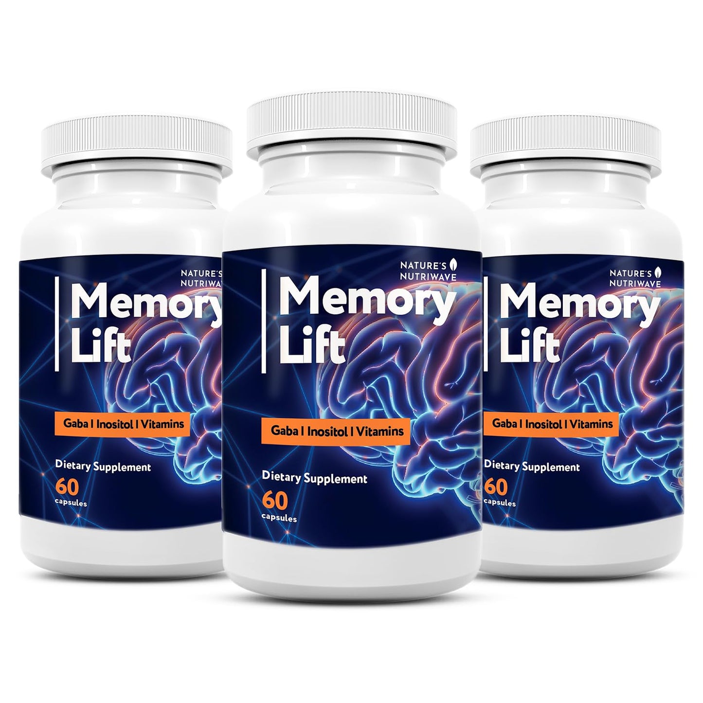 Memory Lift – Vitamins A, C, D, E & B-Complex – 60 Ct, 1 Month Supply | Also includes Choline with Vitamins A, C, D, E, B-Complex & Biotin | Non-GMO, GMP-Certified, Vegetarian