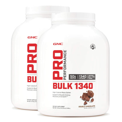 GNC Pro Performance Bulk 1340 - Double Chocolate, Twin Pack, 9 Servings per Bottle