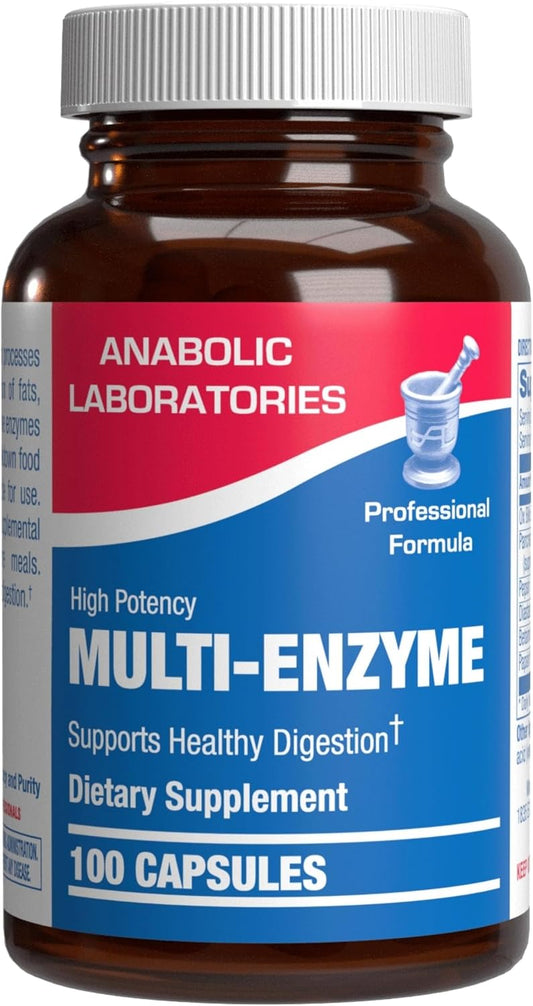 Multi Digestive Enzymes with Ox Bile Supplement - Clinical Strength Digestion Supplement with Pancreatin Pancreatic Enzymes for Protein Carb & Fat Digestive Support & Reduced Stomach Discomfort