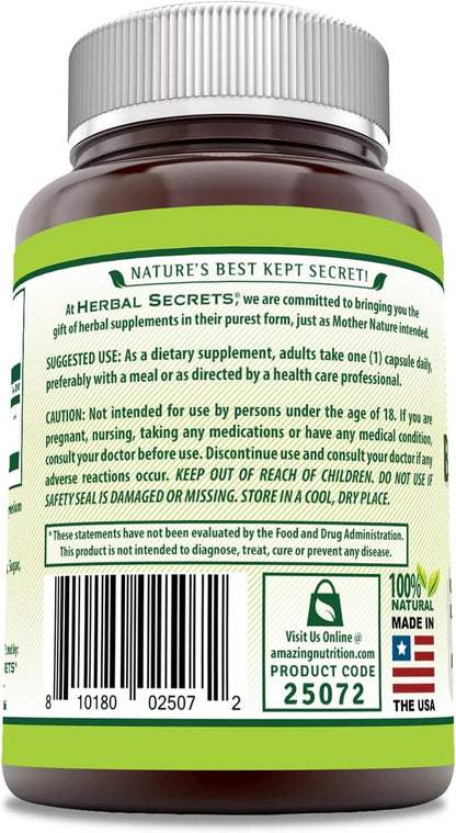 Herbal Secrets Boswellia Serrata Extract (65% Boswellic Acids) 600 mg 120 Capsules Supplement - Non-GMO - Gluten Free