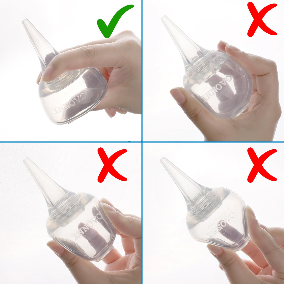 Innovo Hospital Grade Silicone Twister Bulb Baby Ear Syringe and Nasal Aspirator