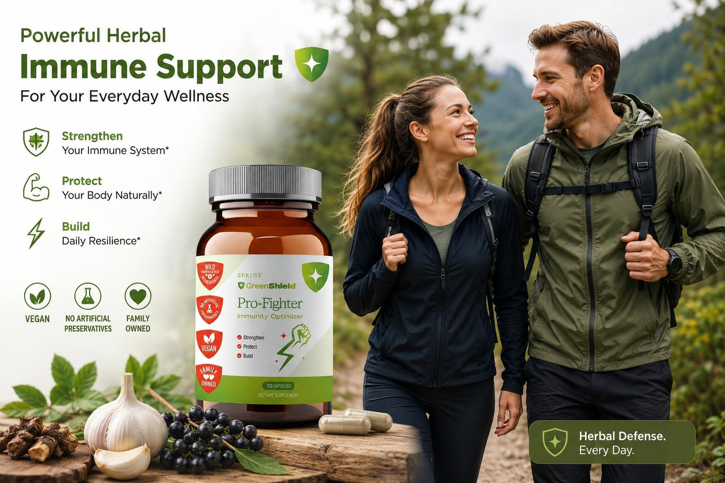 SPRIGS Pro-Fighter Immunity Optimizer Supplement, 2Oz | Comprehensive Immune Support Liquid Formula Blend with Organic Garlic & Goldenseal to Support Your Body's Natural Defense & Respiratory Function