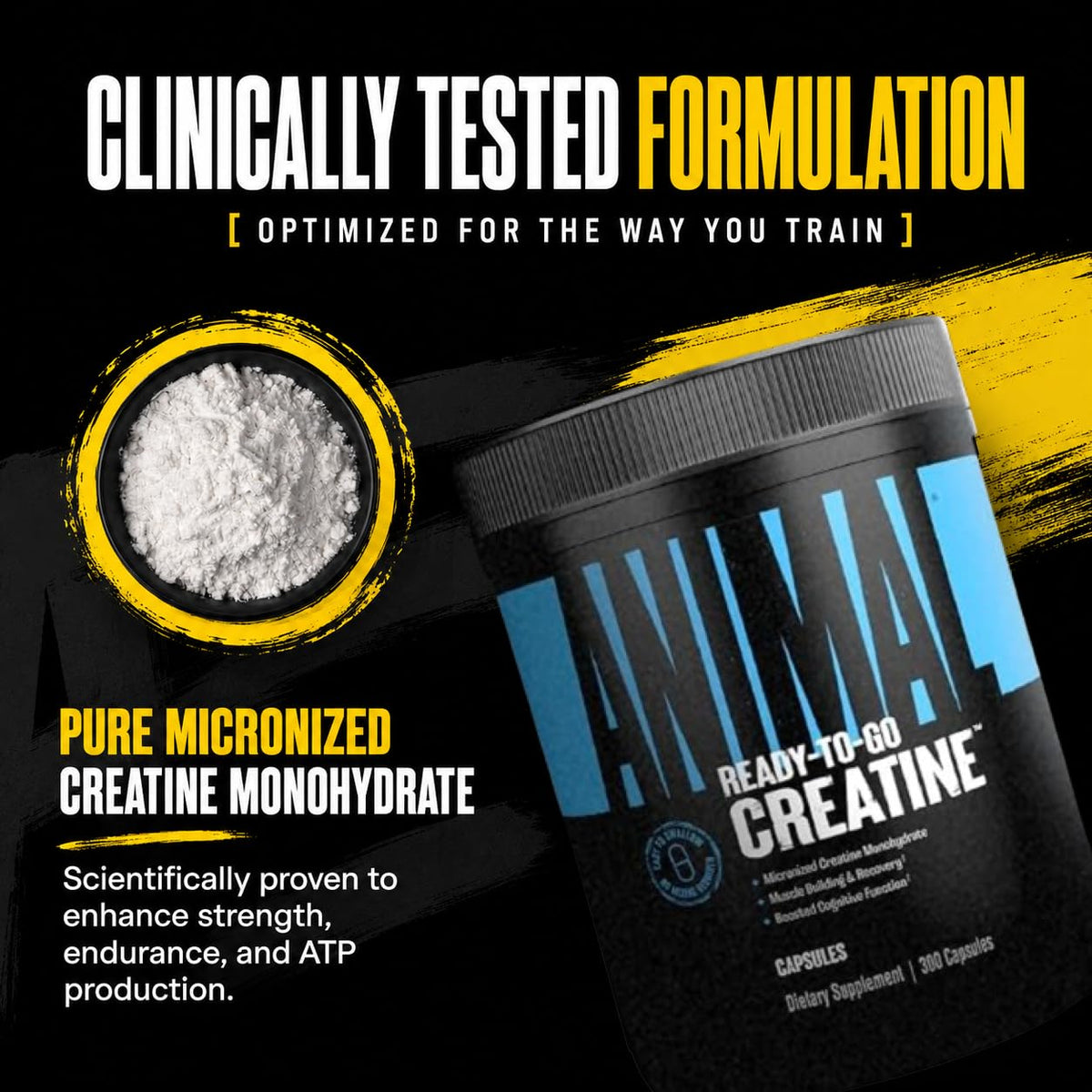 Animal Creatine Monoydrate Powder for Men & Women | Unflavored 300g