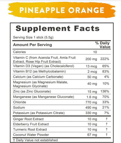 REDMOND Re-Lyte Immunity, Multivitamin Supplement Mix (Pinapple Orange)