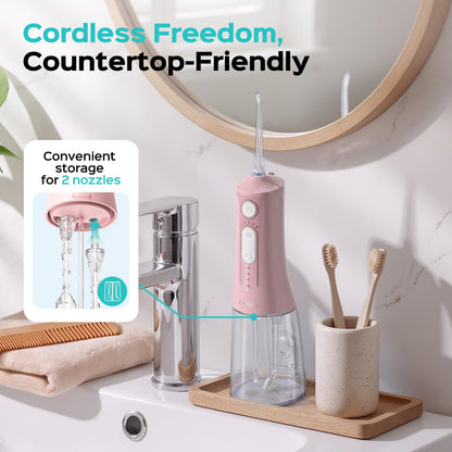 COSLUS ADA Accepted C51 Water Dental Flosser, 3 Modes 6 Pressure, White