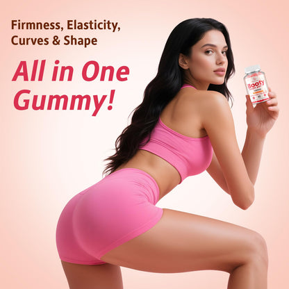 Booty Gummies for Women, BBL Gummies Contains CurvaBoost BBL Herb Blend & Creatine Monohydrate for Booty, Curves & Energy, Zero Sugar, Vegan, Peach Flavor - 60 Counts
