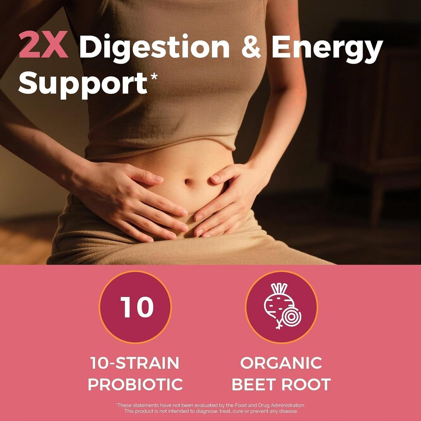 NewRhythm Probiotics for Women & Men 25 Billion CFU, with Organic Beet Root Extract, Nitric Oxide, Circulation, Energy & Heart Health, All Natural, Vegan, Non-GMO, 30 Caps