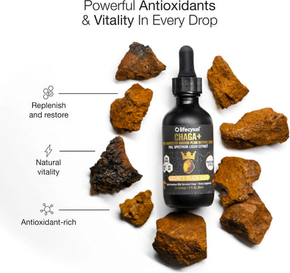 Life Cykel Mongolia Warrior Pack – Chaga Mushroom Extract Liquid 30ml + Shilajit Gummies 10 Count – Double Extract Tincture with Kakadu Plum – Natural Antioxidant and Mineral Wellness Bundle