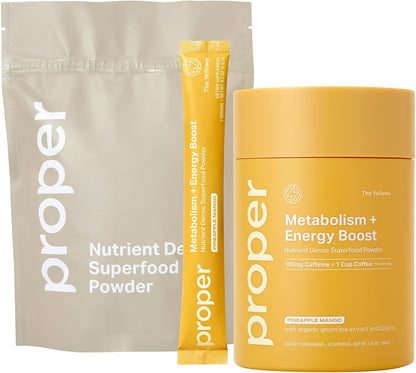 Proper, The Yellows Metabolism and Energy Boost Stickpack + Jar Bundle