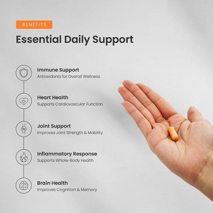 Turmeric Curcumin - 2,256 mg Complex with Ginger & Black Pepper Extract - 95% Curcuminoids - Extra Strength Turmeric Supplement for Joint Health, Brain, Heart & Immune Support - 180 Turmeric Capsules