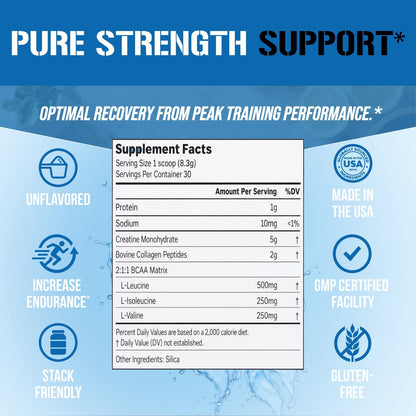 Evlution Nutrition Creatine 5000 - Supports Faster Recovery Lean Muscle Growth & Performance - Pre & Post Workout Powder - 5000mg Pure Creatine Monohydrate Per Serving - 60 Servings - Unflavored