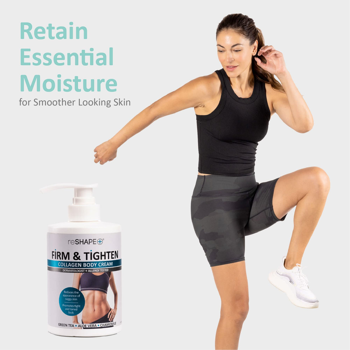 Reshape+ Collagen Body & Face Cream Moisturizing Skin Care Lotion, Skin Tightening Cellulite