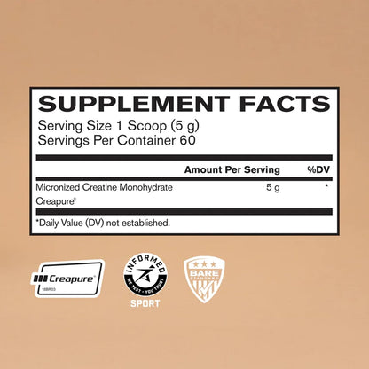 BARE PERFORMANCE NUTRITION, BPN Pure Creatine Monohydrate Powder by Creapure 2PACK, 5g of Creatine per Serving, Unflavored Creatine Powder, 90 Servings Total