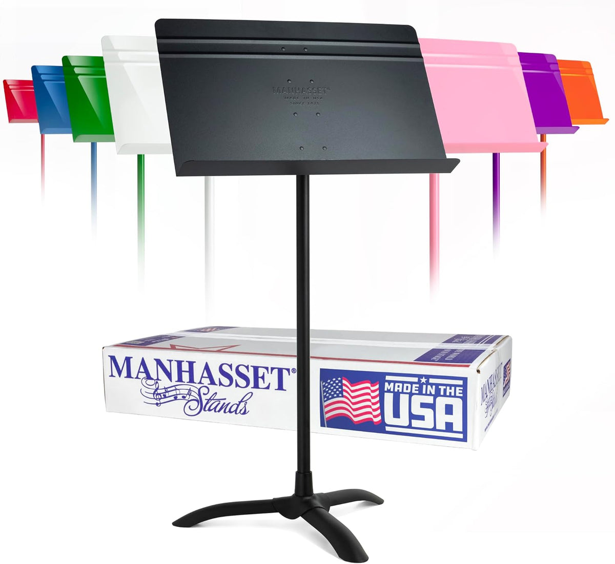 Manhasset Music Stand for Sheet Music - 48 Symphony Model - Long Lasting, Durable Manhasset Stand - Adjustable Height - 26" to 48" - Made in the USA