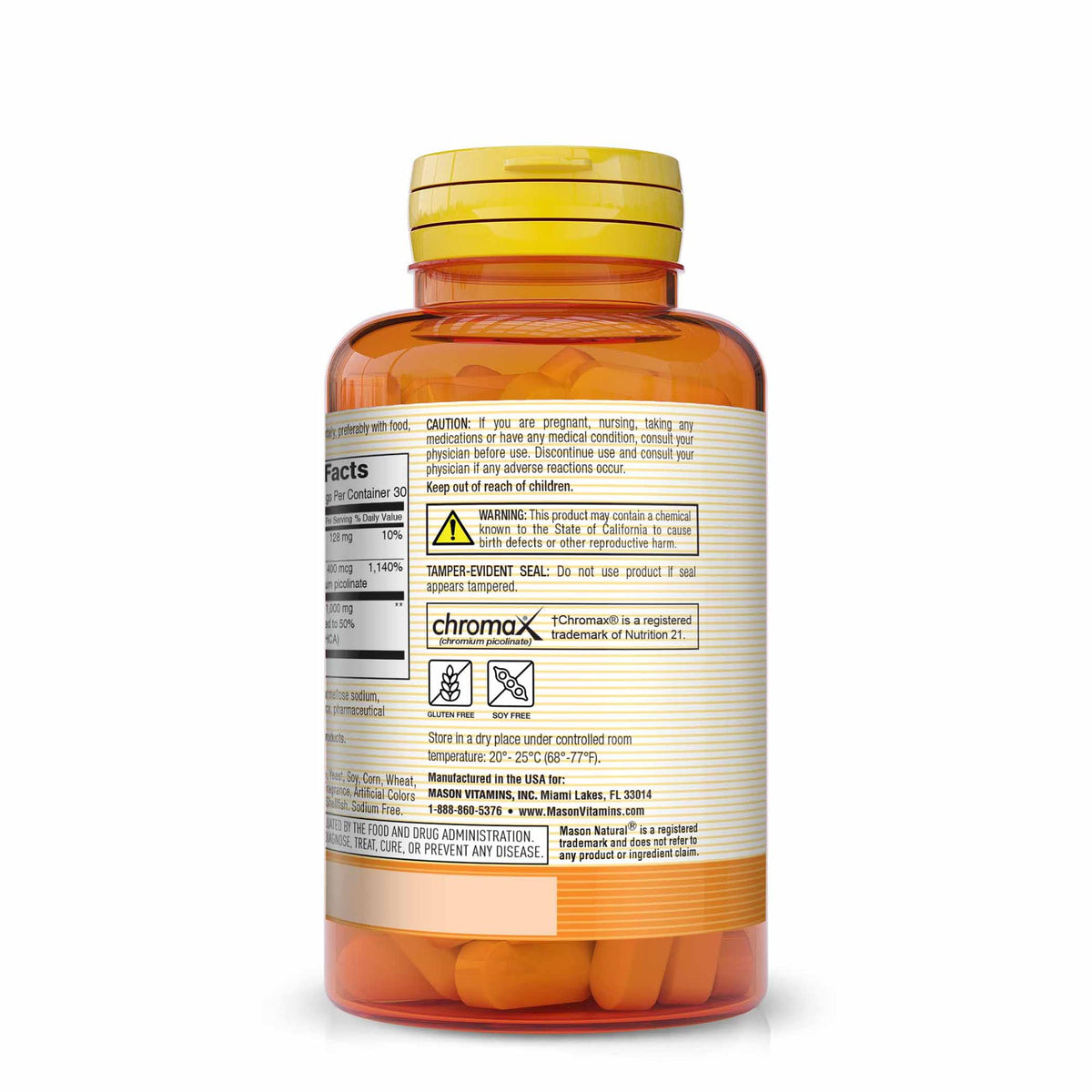 MASON NATURAL Garcinia Cambogia 500 mg HCA with Calcium and Chromium