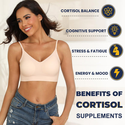 Totaria Cortisol Supplement with Ashwagandha,Magnesium,Rhodiola Rosea,L Theanine,Hormone Balance for Women 120 Vegan Capsules (Pack of 1)