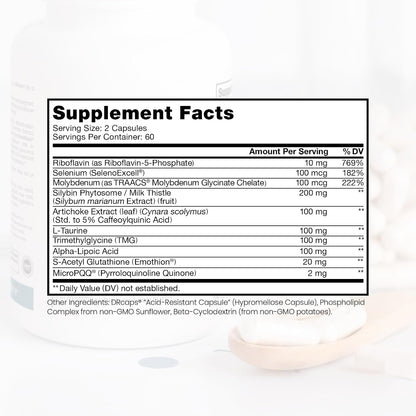 Pure Therapro Rx Liposomal Liver Detox + 120 Acid-Resistant VCaps | Soy-Free Liposomal Format Containing Methylation Nutrient Cofactors | Supports Liver Detox and Cleansing | Vegan
