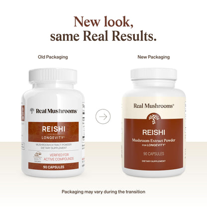 Real Mushrooms Reishi Mushroom Capsules - Handpicked Organic Mushroom Extracts - Red Reishi for Tranquil Daily Wellness with Verified Beta Glucans Vegan, Non-GMO, No Grain Fillers, 90 ct