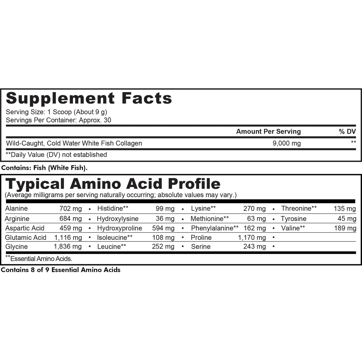 Codeage Marine Collagen Powder - Wild-Caught Hydrolyzed Fish Collagen Peptides - Type 1 & 3 Collagen