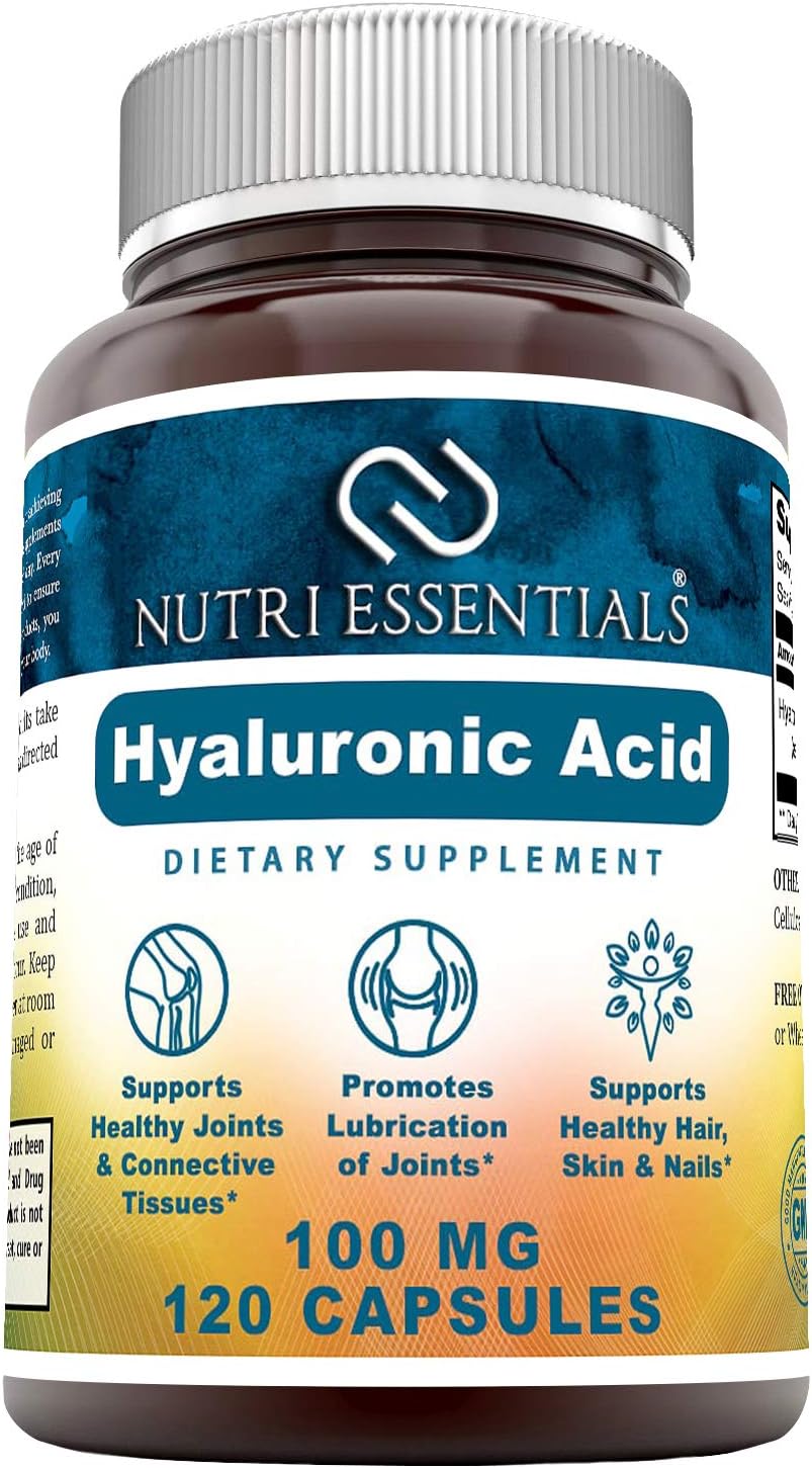 Hyaluronic Acid Dietary Supplement - 100 mg 120 Capsules (Non-GMO) - The Best Supplements for Joint Health, Skin Care & More*
