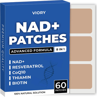 VIORY NAD Patches for Women & Men | NAD+ Patch for Energy & Healthy Aging | With CoQ10 & Nicotinamide, 60 Day Supply
