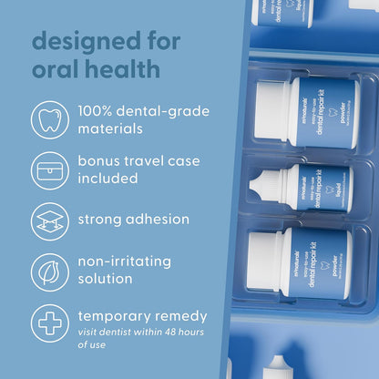 Dental Repair Kit for Lost Crowns, Fillings & Cavities w/Travel Case by M3