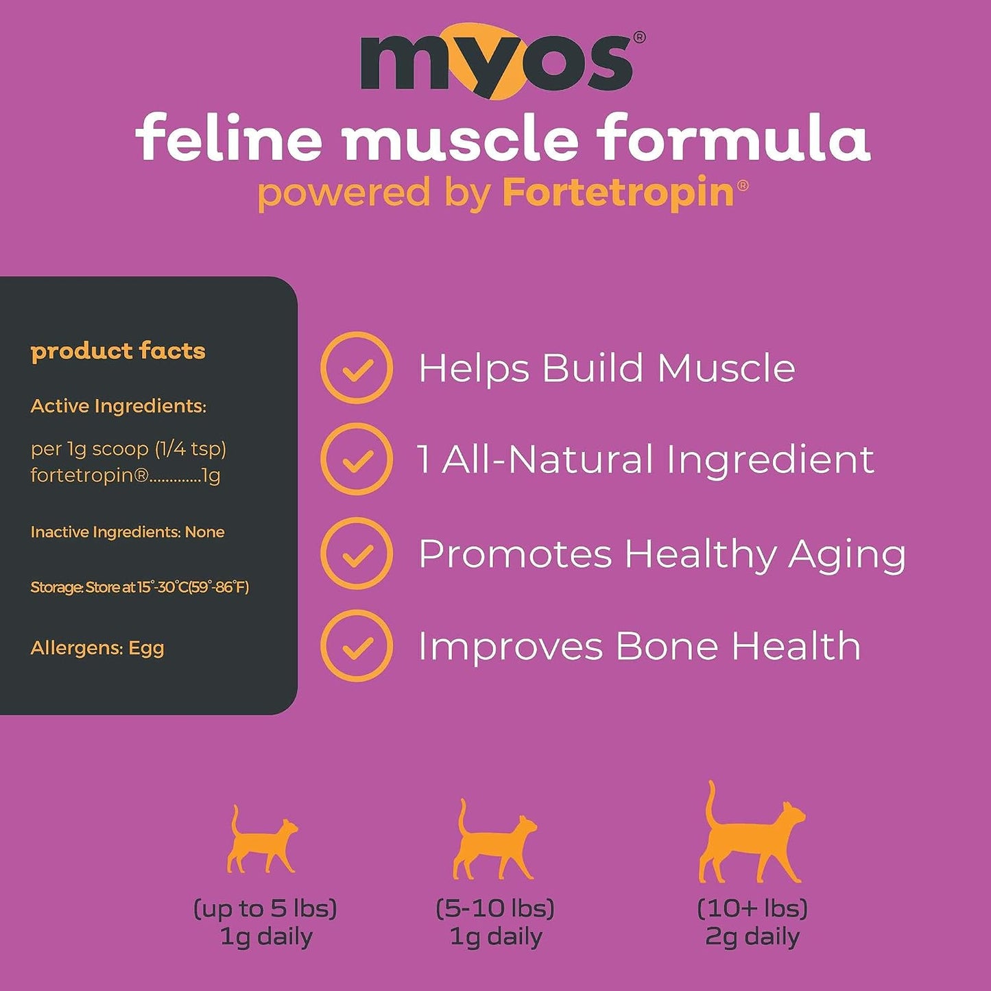 Powered by Fortetropin for Senior Cats - Aids Weight Gain, Muscle Growth & Mobility Support - Natural, Cat Nutritional Supplement - 180 Servings