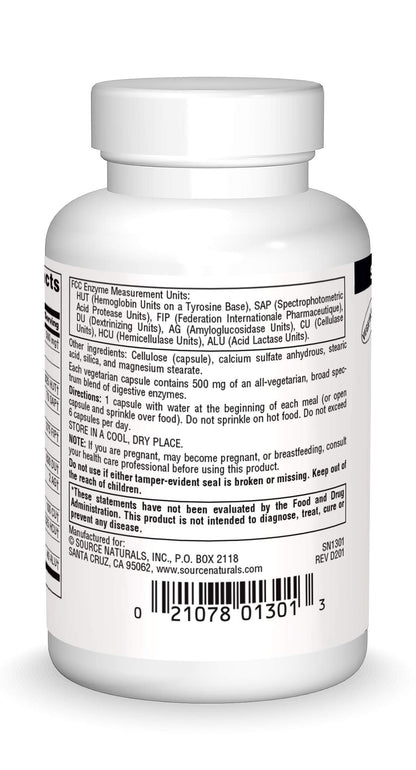 Source Naturals Essential Enzymes 500mg Bio-Aligned Multiple Enzyme