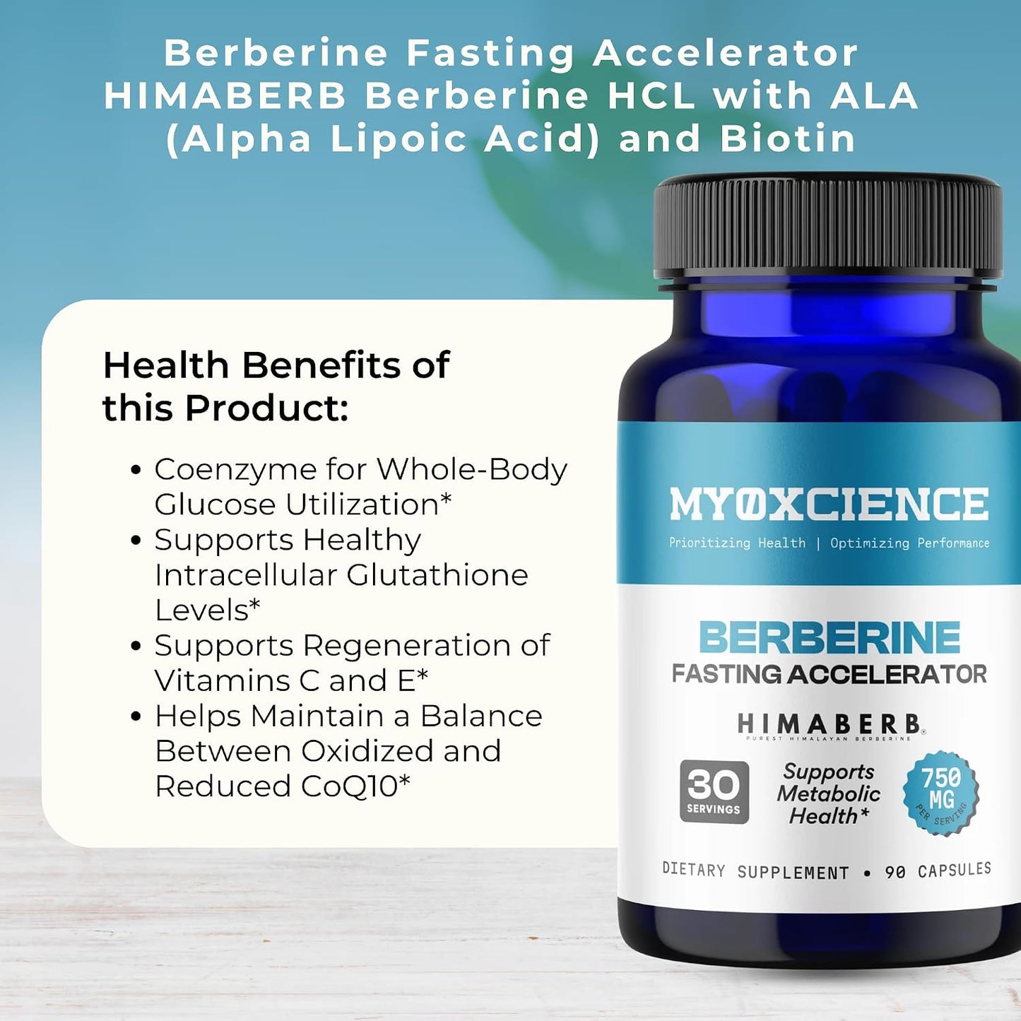 MYOXCIENCE Berberine Fasting Accelerator | Himaberb Berberine HCL with ALA (Alpha Lipoic Acid) and Biotin (90 Capsules)
