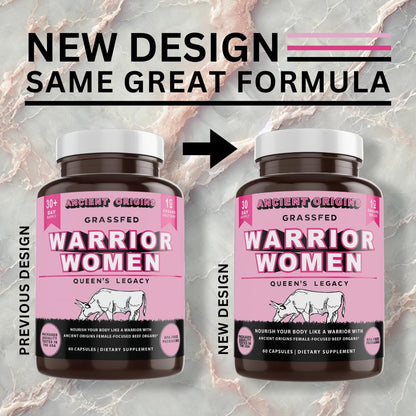 Grass Fed Beef Organ Supplement for Women 500mg – Desiccated Uterus, Ovary, Liver, Kidney, Heart & Colostrum, Non-GMO, Gluten Free, Undefatted by Ancient Origins (60 Caps, 500mg Each)