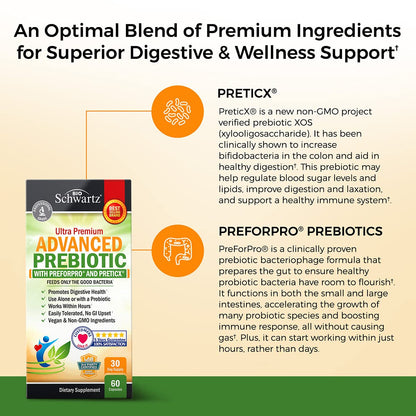 Prebiotics for Advanced Gut Health - Immune System Support & Dietary Fiber