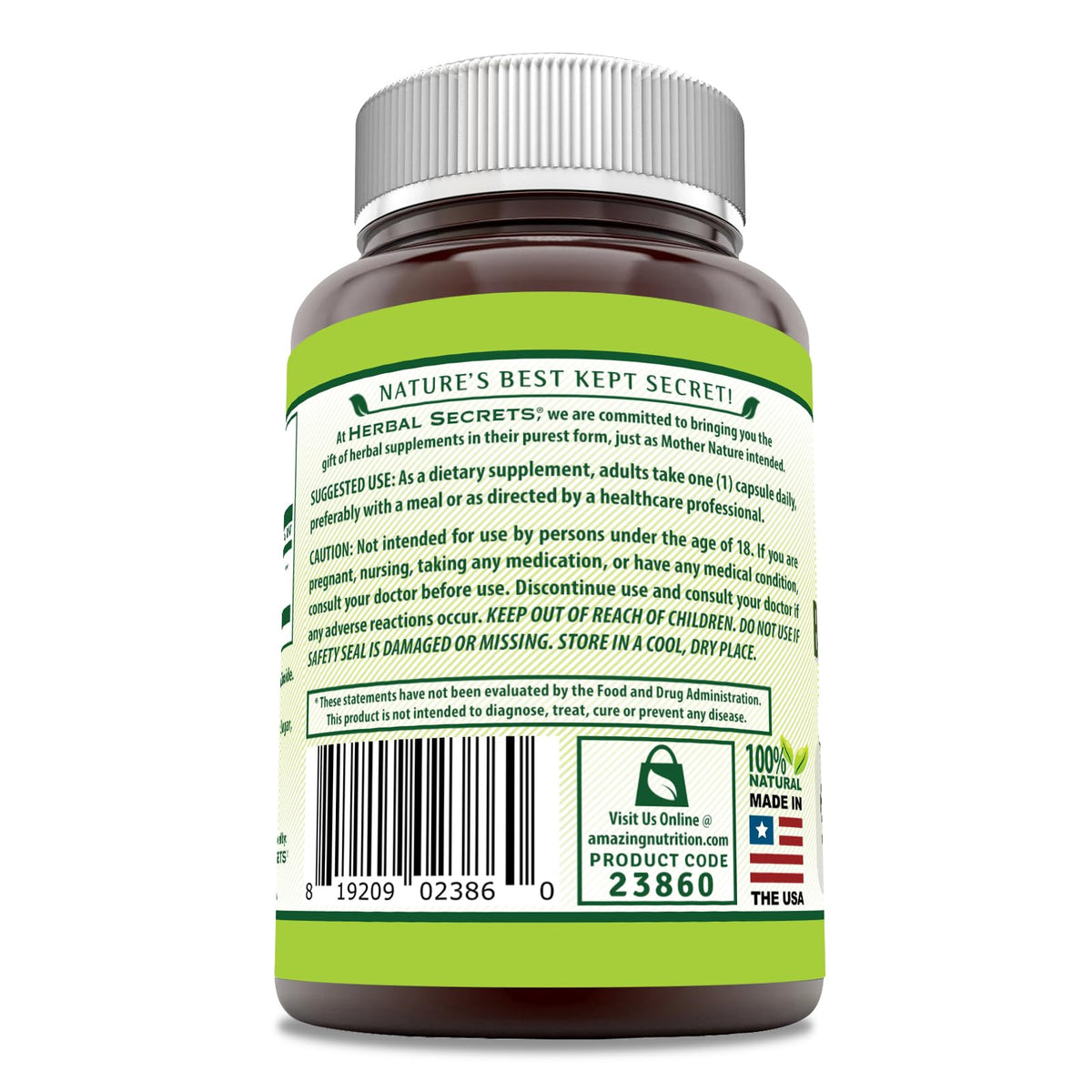 Herbal Secrets Boswellia Serrata Extract (65% Boswellic Acids) 600 mg 120 Capsules Supplement - Non-GMO - Gluten Free