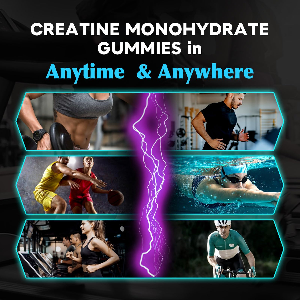 duwhot Creatine Monohydrate Gummies for Men, Creatine Monohydrate 5g