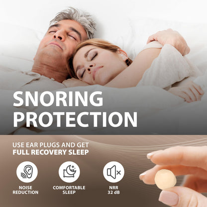 PQ Silicone Ear Plugs for Sleeping - 15 Wax Earplugs for Sleep and Swimming Ear Plugs
