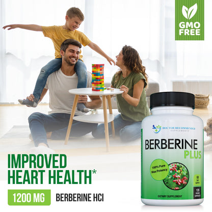 DOCTOR RECOMMENDED SUPPLEMENTS Berberine Plus 1200mg Per Serving - 120 Veggie Capsules with Royal Jelly