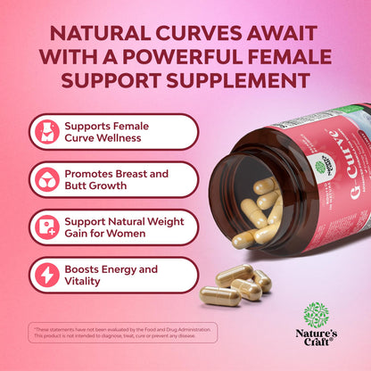 G-Curve Butt and Breast Growth Capsules - Horny Goat Weed Muira Puama & Maca Root for Butt Growth Support - Advanced Herbal Formula - Supports Bigger Butt & Bigger Breast - Easy to Swallow - 60 Count