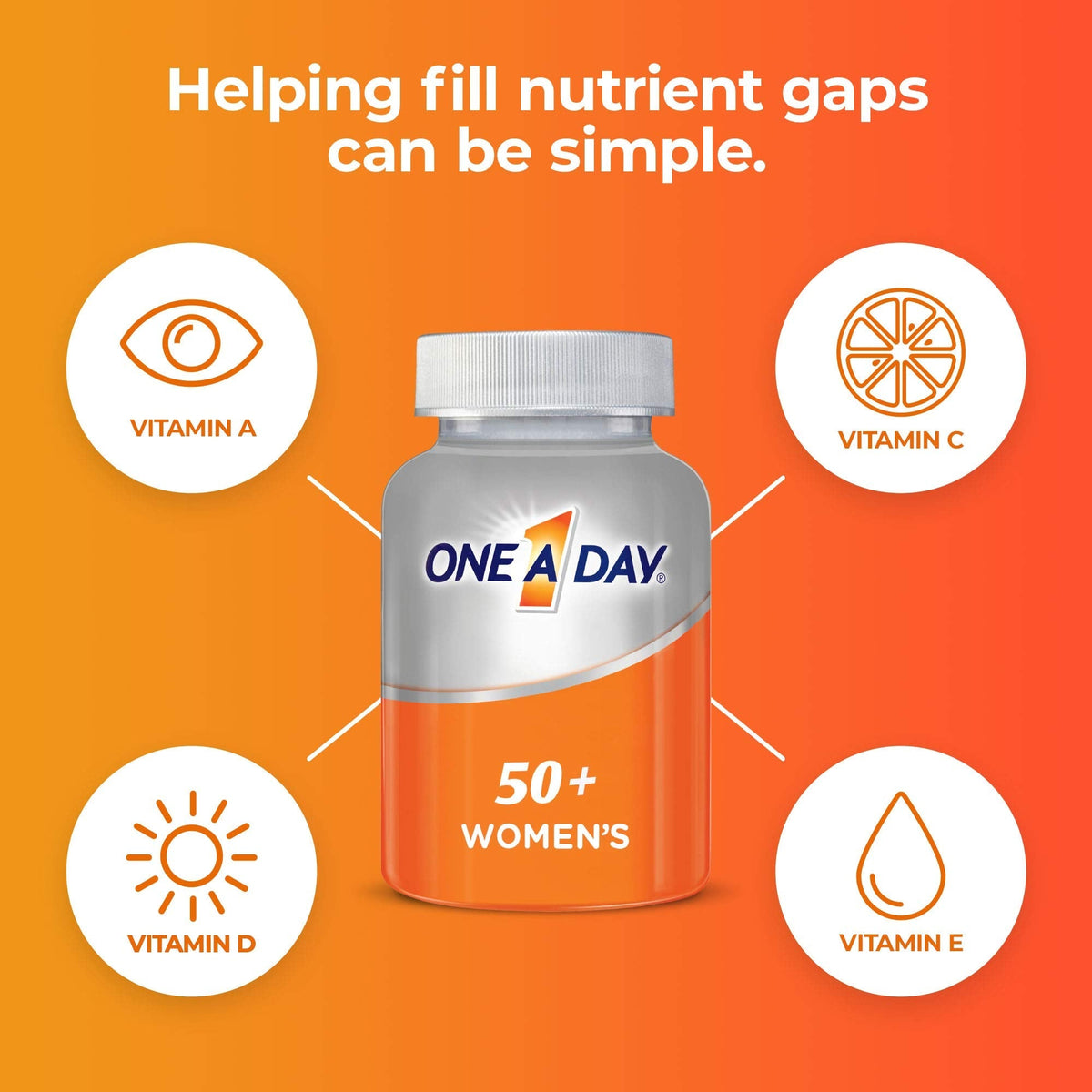 One A Day Women’s 50+ Multivitamins Tablet, Multivitamin for Women with Vitamin A, C, D