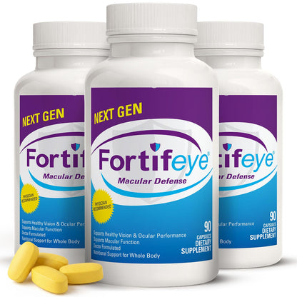 Fortifeye Vitamins Macular Defense Multivitamin-30 Day Supply, 90 Tablets (Zinc Free), All Natural Total Body & Eye Vitamins for Vision, Pure Macular Support Formula, Complex Eye Vitality Supplement