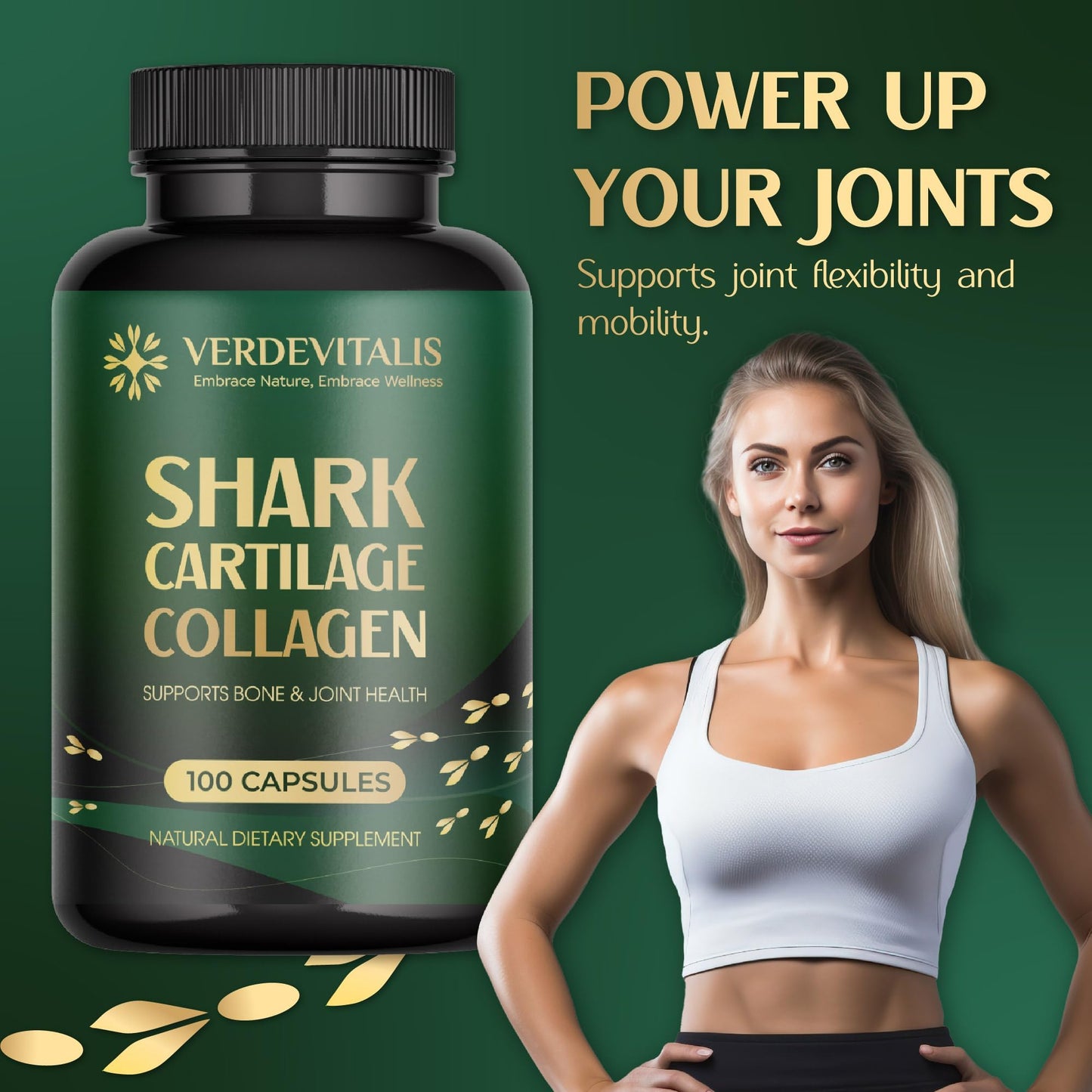 Fish Collagen Peptides Capsules – 100 Capsules | Fish Collagen Peptides | Supports Hair, Skin, Nails, Joints & Bones | Gluten-Free, Non-GMO | Made in USA