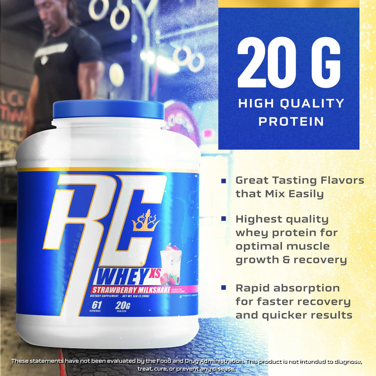 Ronnie Coleman Signature Series Whey XS Protein Powder, Pre Workout Shake Mix