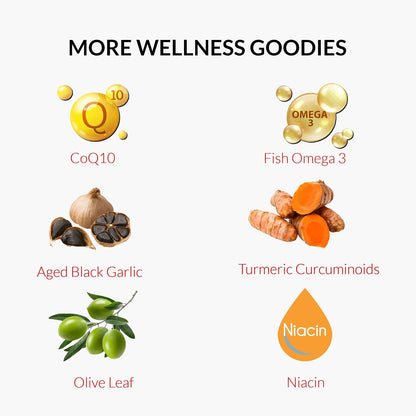 UpNourish Plant Sterols Citrus Bergamot Supplement with CoQ10, Omega 3, Olive Leaf, Turmeric Curcumin, Black Garlic and Niacin - 120 Softgels