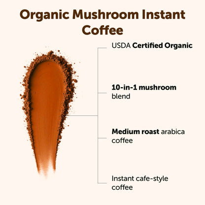 Micro Ingredients Organic Instant 10 in 1 Mushroom Coffee Powder, 28 Ounce (317 Servings) | Premium Arabica Coffee with Lion’s Mane, Chaga, Reishi & More