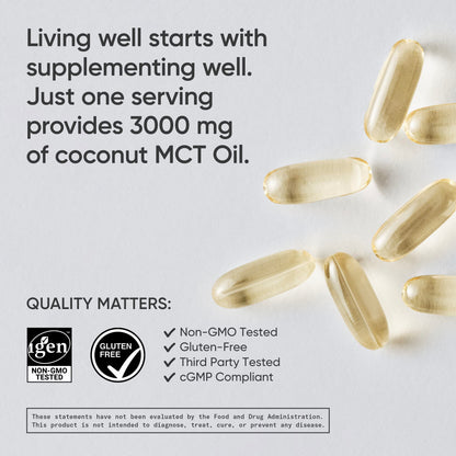 Sports Research Keto MCT Oil Capsules- Keto Fuel for The Brain & Body | Derived