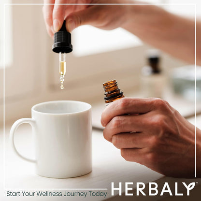 Herbaly Glucose Organic Stevia Leaf Sweetener - Antioxidant Rich Blend - Balanced Systems & Energy- Natural Wellness - Delicious Daily Sweetness For Tea, Coffee, & More - Vegan Formula - 1 fl oz