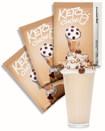 Keto Chow Chocolate Peanut Butter Meal Replacement Shake Powder, 3 Meals