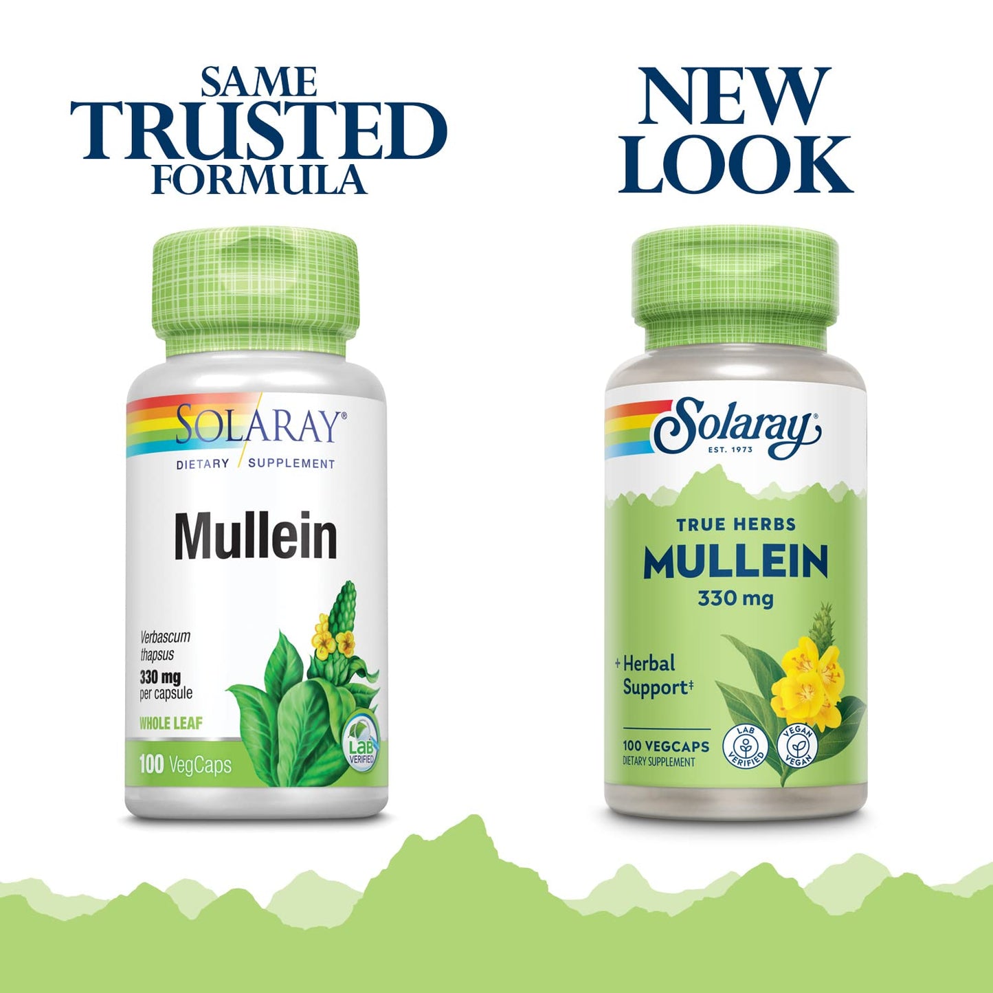SOLARAY Mullein Leaf 330 mg - Soothing Herbal Support - Mullein Capsules Traditionally Used to Support Health and Wellness - Vegan, Non-GMO, Lab Verified, 60-Day Guarantee, 100 Servings, 100 VegCaps