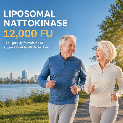 Liposomal 12-in-1 Nattokinase 12,000 FU, Multi Enzyme Complex, 200 Capsules | Serrapeptase, Lumbrokinase, Bromelain, CoQ10, Omega-3 & Red Yeast Rice, Cardiovascular, Circulatory & Heart Health Support