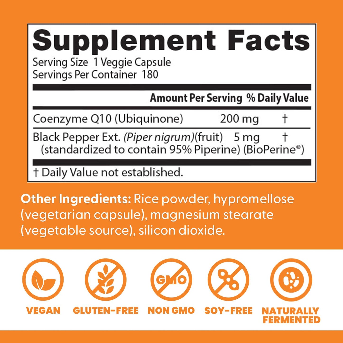 Doctor's Best High Absorption CoQ10 200mg with BioPerine Supplement - Coenzyme Q10 Caps for Heart Health & Antioxidant Support, CoQ10 200 mg for Women & Men, Non GMO - 60 Veg Capsules