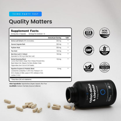 NutraChamps Colon Cleanse & Detox for Weight Loss [14 Day Quick Cleanser] Safe & Effective Formula with Probiotic & Digestive Enzymes for Constipation Relief